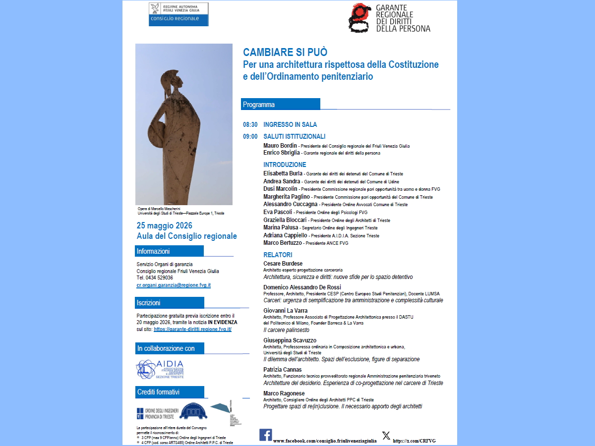 “CAMBIARE SI PUO’ Per una architettura rispettosa della Costituzione e dell’Ordinamento penitenziario”