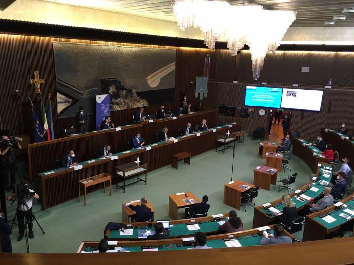 L'Aula del Consiglio durante l'incontro