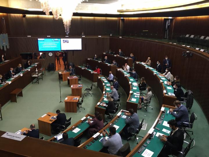 L'Aula del Consiglio durante l'incontro