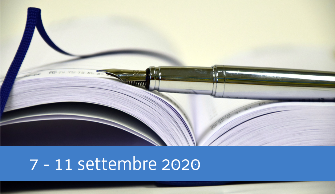 La settimana in Consiglio dal 7 all'11 settembre 2020